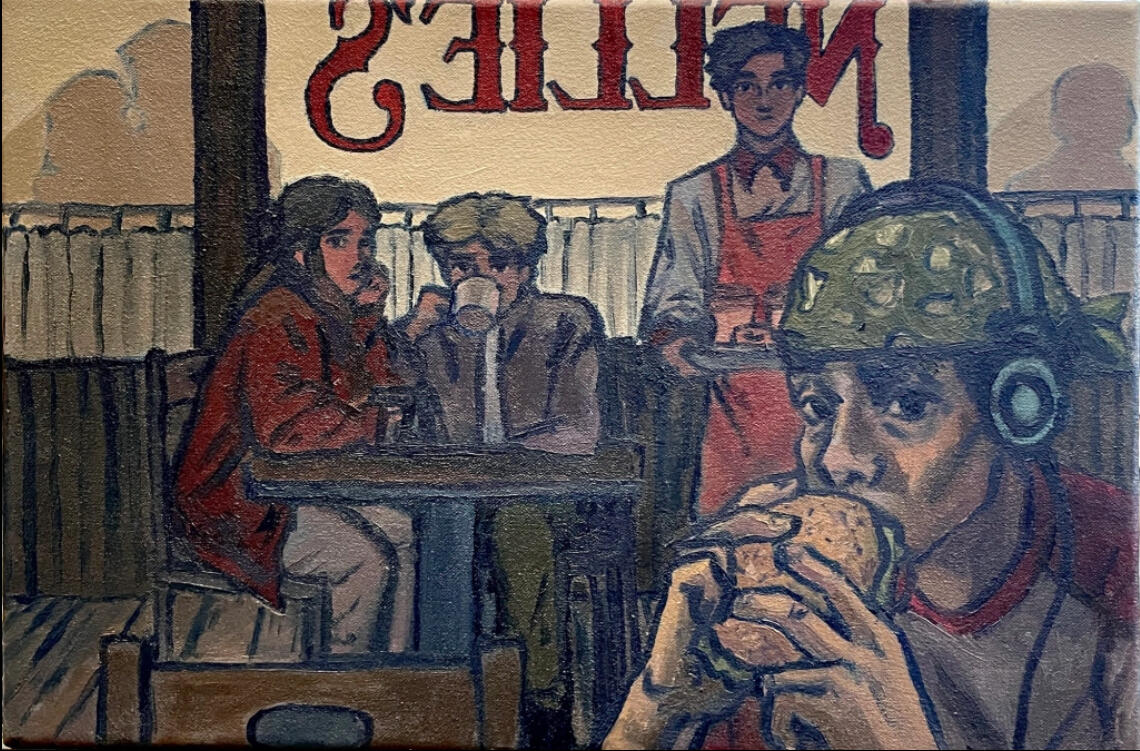 Behind Your Back (Oil, 10x20)